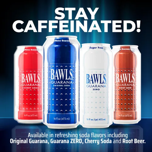 Vista 7 de BAWLS Guaraná Original, BAWLS - Bebida de guaraná, refresco de guaraná, refresco alimentado con guaraná para energía, bebida con cafeína de alta