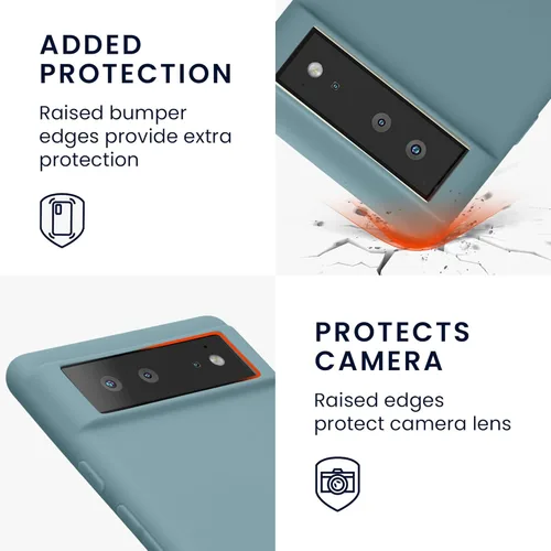 Vista 3 de kwmobile Funda compatible con Google Pixel 6 - Funda protectora de silicona TPU suave y delgada - Piedra antigua