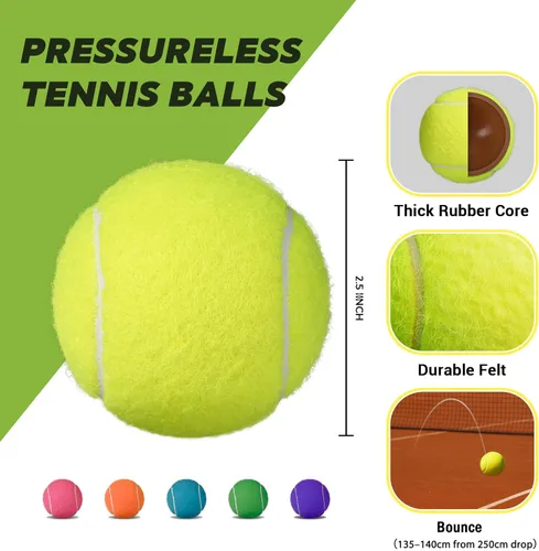 Vista 2 de INSUM Bulk Tennis Balls for Beginner – 30/60/120 Pack High Elasticity Practice Tennis Balls, Portable for Pet Dog Outdoor Playing, Training, Fetching