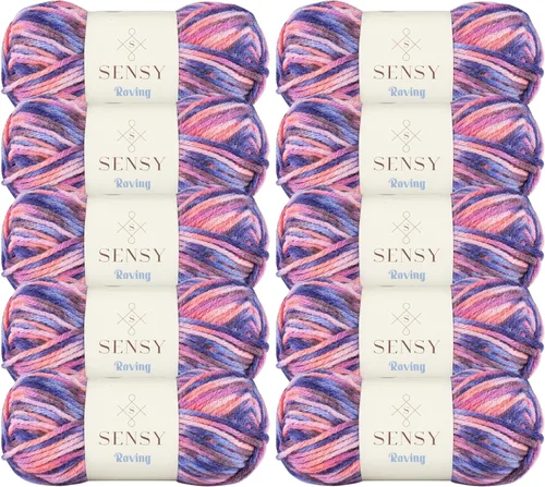 Vista 63 de Sensy Roving - Ovillo de lana multicolor, 3.5 onzas, 132 yardas, calibre 5, voluminoso (otoño)