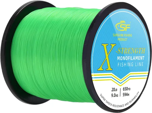 Vista 11 de SF - Línea de pesca monofilamento premium, carrete X-Strong de nailon mono material, línea líder para agua salada y agua dulce