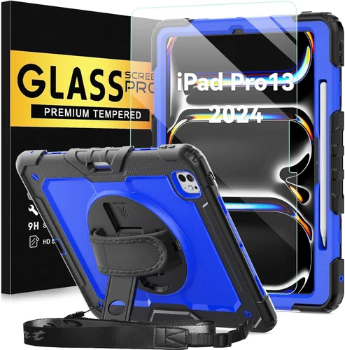 Vista 15 de BLOSOMEET Funda para iPad Air de 11 pulgadas M3 2025 y M2 2024 con protector de pantalla de vidrio templado y soporte para lápiz, funda para iPad