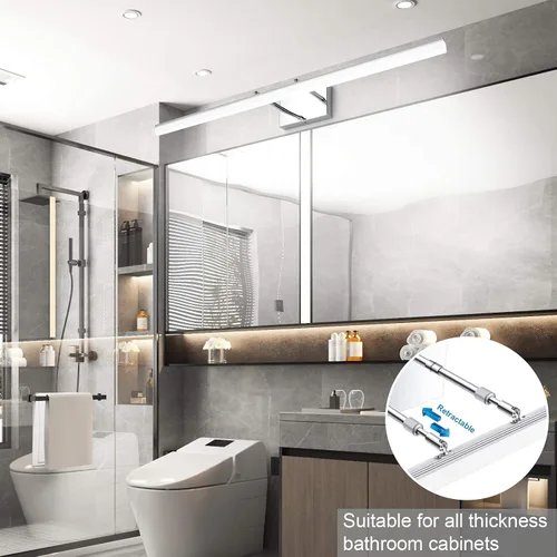 Vista 3 de Aipsun Luces LED modernas de tocador de 40 pulgadas, accesorios de iluminación de baño ajustables sobre espejo cromado 5500 K