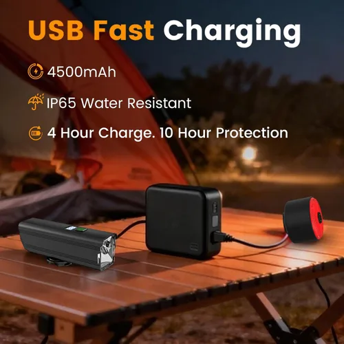 Vista 7 de Bike Light for Night Riding, 2000LM/1000LM Bicycle Headlight & Taillight, Multiple Modes,3000mAh/2000mAh USB C Rechargeable Waterproof LED Bright