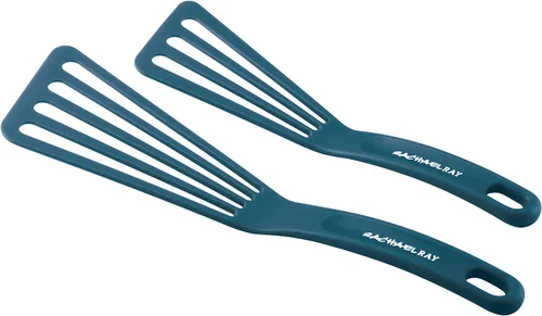 Vista 5 de Rachael Ray KitchenTools and Gadgets - Utensilios de cocina de nailon, espátula, espátula, torneros de pescado, 2 piezas, color rojo