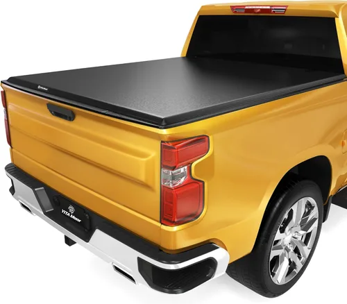 Vista 23 de YITAMOTOR - Funda rígida de triple pliegue para tonneau de camioneta de 5.8 pies, compatible con GMC Sierra 1500 y Chevy Silverado 2007 al 2013