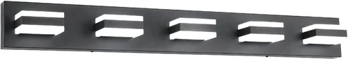 Vista 43 de SOLFART Luces de tocador de baño negras regulables LED modernas sobre el espejo, iluminación de baño negra para la pared del baño S8568 (5 luces)