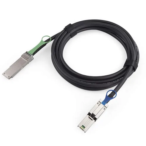 Vista 4 de ipolex QSFP (SFF-8436) a MiniSAS SFF-8088 DDR Hybrid SAS Cable para Netapp, Pasivo, Hasta 10 Gbps, 100 Ohm, 6.6 ft (6.5 pies)
