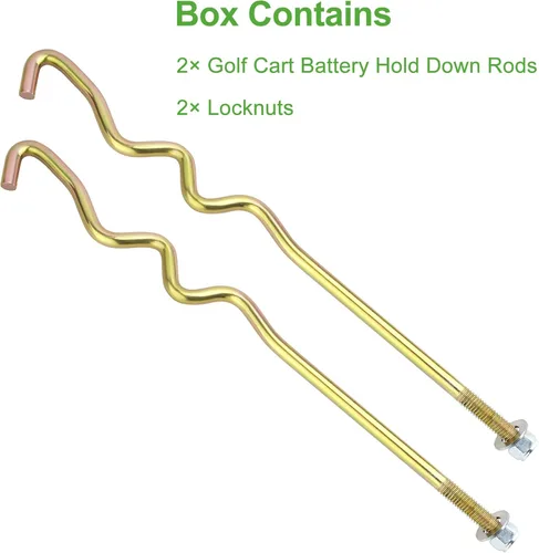 Vista 8 de Barra de retención de batería para carrito de golf con tuercas para Club Car Precedent Electric Years 2008.5 – Up Replacement OEM # 1033577-01