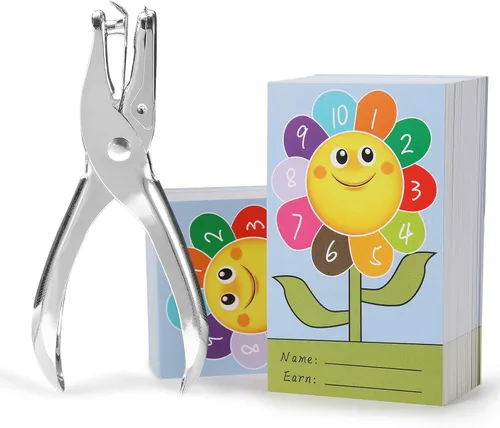 Vista 8 de ONEDONE Tarjetas perforadas (paquete de 200) tarjetas de recompensa para premios de incentivo de comportamiento en el aula para niños, estudiantes