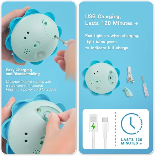 Vista 4 de Juguete de baño iluminado con aspersor para bebés, juguetes de agua recargables para piscina de bañera, regalos para niños pequeños, elementos
