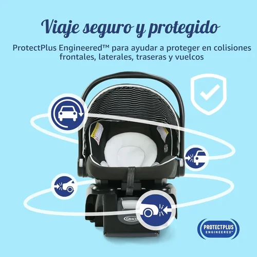 Vista 4 de Graco SnugRide Lite LX Asiento de Automóvil para Bebés, Asiento Liviano Orientado Hacia Atrás para Bebés de 4–30 lb, Base Ajustable de 4 Posiciones