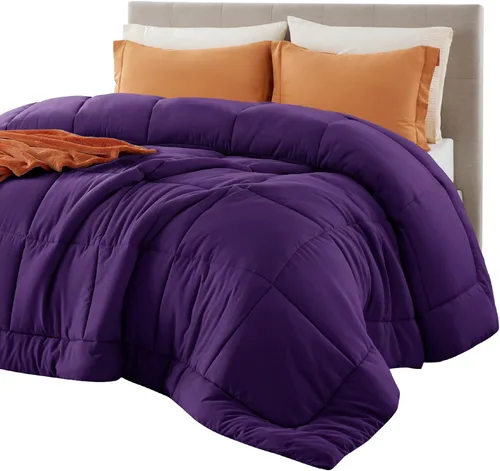 Vista 23 de Bedsure - Relleno de edredón acolchado tamaño Queen Plus, para todas las estaciones, ropa de cama alternativa de plumón GentleSoft, con 8 pestañas