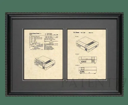 Vista 3 de Arte de patente de consola Nintendo - Arte de sala de juegos NES - Póster retro (8.5 x 11) - 337