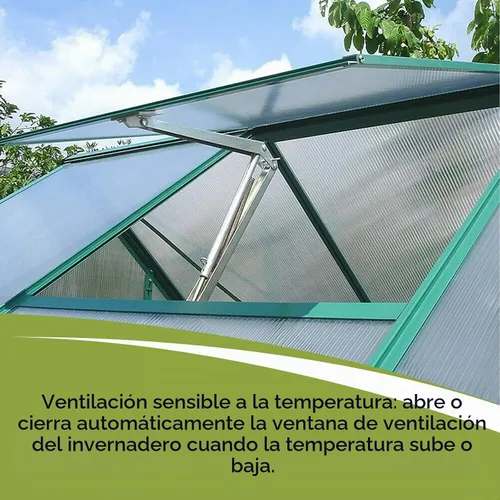 Vista 2 de 2 Pack Greenhouse Auto Roof Vent Opener Heat Sensitive Single Spring 15 Lbs Auto Vent kit Corrosion Resistant Greenhouse Supplies Stepless Opening