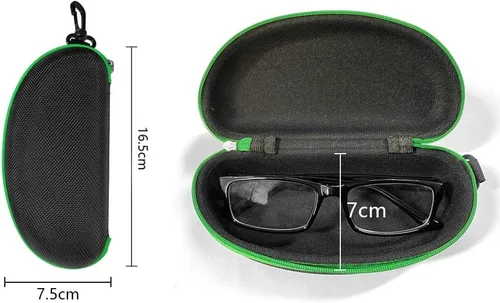 Vista 2 de Paquete de 3 fundas con cremallera para lentes y gafas de sol con mosquetón de plástico