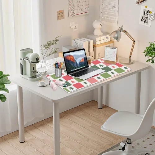 Vista 7 de Cute Christmas Checkerboard Mouse Pad Large Gaming Keyboard with Non-Slip Rubber Base Smooth Face Mouse Pad for Gaming Large Desk Mat Men Room