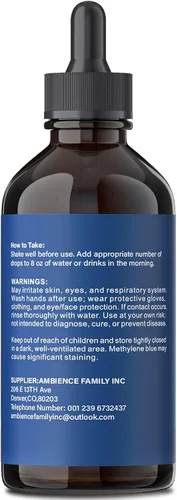 Vista 9 de Suplemento de Azul de Metileno, 4.06 fl oz (120 mL), 5X Concentrado, Gotas de Suplemento Dietético, Sin Formaldehído y Alcohol
