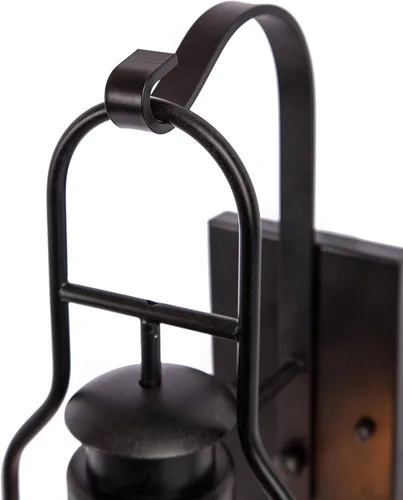 Vista 2 de Muskoka Lifestyle Products Rustic Wall Light Lantern with Retro Industrial loft Lantern Look in Rubbed Bronze Powder Coat Finish with Wine Bottle