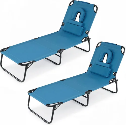 Vista 21 de GYMAX Silla bronceadora, sillas plegables con orificio para la cara y funda, asa de transporte de almohada extraíble, portátil, compacta, diseño al