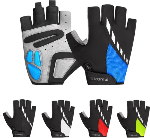 Guantes de ciclismo, guantes de ciclismo acolchados de gel para hombres, antideslizantes, absorben los golpes, ligeros y transpirables, diseño de