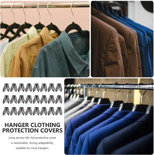 Vista 5 de Uonlytech 100 ganchos de esponja para colgar en la pared, funda protectora con espuma para suéteres, ganchos antideslizantes para colgar ropa