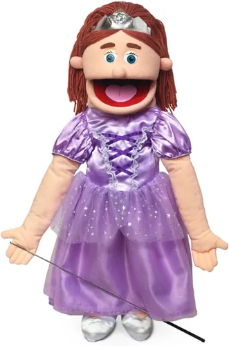 25" Princess, Peach Girl, cuerpo completo marioneta de ventriloquist estilo