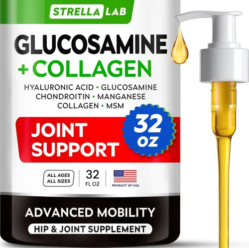 Vista 15 de STRELLALAB Glucosamina líquida para perros con colágeno (16 oz) – Suplemento totalmente natural para cadera y articulaciones, glucosamina