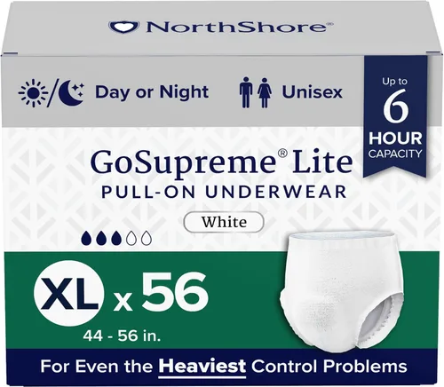 Vista 12 de NorthShore GoSupreme Lite - Ropa interior para incontinencia, estilo pullup de 6 horas, mediana, bolsa de 14 unidades, negro, 30-40 pulgadas