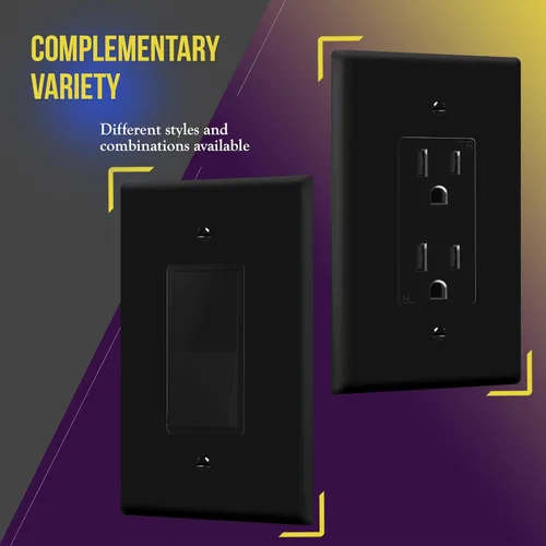 Vista 5 de ENERLITES Placa de pared sobredimensionada para interruptor de luz decorativo o toma de corriente, acabado brillante, 1 banda, 5.5 x 3.5 pulgadas