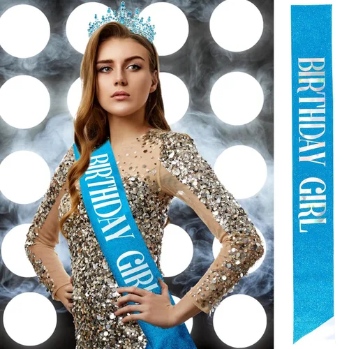 Vista 3 de VELSCRUN Coronas de tiara de princesa para mujer, diadema y banda para cumpleaños, decoraciones y regalos de feliz cumpleaños, Carburo cementado