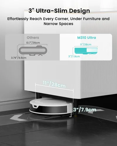 Vista 4 de Lefant M310 Ultra Robot Vacuum and Mop, 6000Pa Suction-Slim Robotic Cleaner with ToF LiDAR Navigation, Accurate Obstacle Avoidance, WiFi/App/Alexa