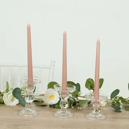 Vista 22 de Efavormart - Paquete de 10 velas cónicas de 12 pulgadas, diseño de cera premium, color blanco, velas sin perfume para entornos elegantes