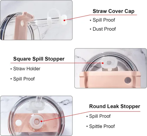Vista 5 de Stanley - Tapón de popote de repuesto compatible con vaso Stanley de 40 onzas y 30 onzas