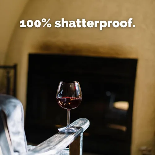 Vista 5 de Copas de vino tinto irrompibles con tallo de 22 onzas, juego de 4, vasos de plástico Tritan irrompibles para exteriores, reutilizables y aptas