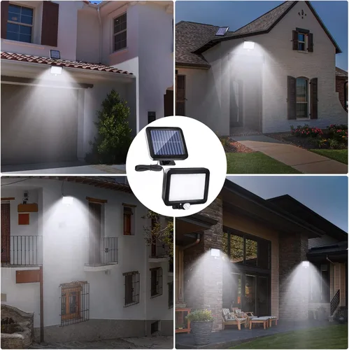 Vista 7 de Solar Light Outdoors with Motion Sensor, LED Security Light with 3 Lighting Modes and Switch, 16.4FT5m Cable, IP65 Waterproof, LED Flood Light