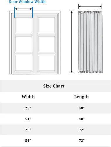 Vista 6 de Cortinas de puerta francesa de Navidad para ventana de puerta, panel de cortina con bolsillo para barra con alzapaños para luz lateral delantera