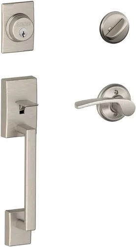 Vista 4 de SCHLAGE Century - Juego de manillas monocilíndricas y manilla Latitude, bronce envejecido (F60 CEN 716 LAT)