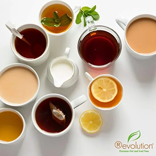 Vista 4 de Revolution Tea - Té de hoja completa con infusor de malla - Té blanco de granada - 20 bolsas