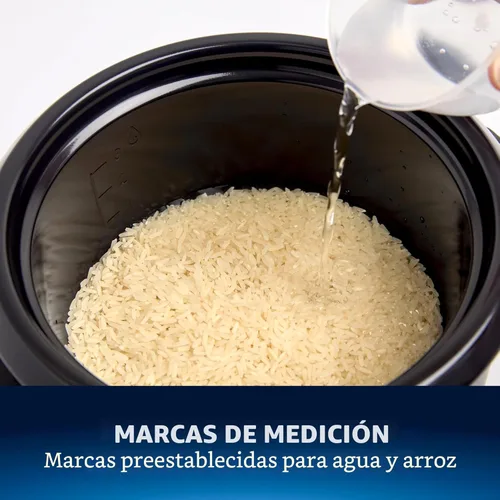 Vista 3 de Oster - Arrocera de 6 tazas con bandeja vaporizadora, máquina de arroz eléctrica, función mantener caliente automática, olla interior antiadherente