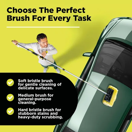 Vista 4 de DOCA - Cepillo para fregar de 6 a 24 pies con poste de extensión de mango largo, escoba al aire libre y cepillo para fregar para suelo de casa