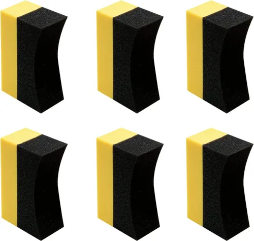 Vista 5 de 6 piezas de esponja aplicadora de brillo para neumáticos, almohadillas aplicadoras de apósito para neumáticos, esponja de pulido