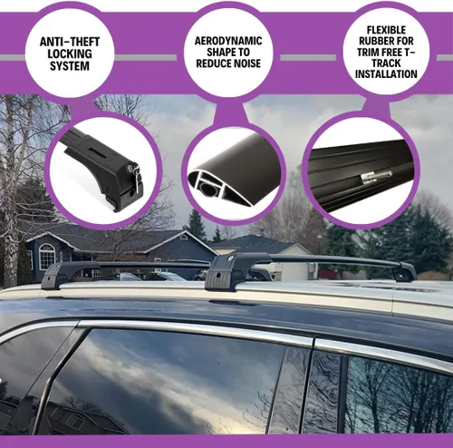 Vista 4 de ERKUL Barras Transversales de Techo Actualizadas para Hyundai Kona 2018-2023 Barras Transversales de Aluminio con Bloqueo Antirrobo para Techo