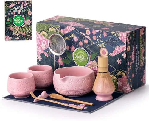 Vista 8 de Buucup Juego de batidor matcha, 10 piezas incluye juego de matcha, tazón de matcha, 2 tazas, batidor de matcha y soporte, cuchara y cuchara