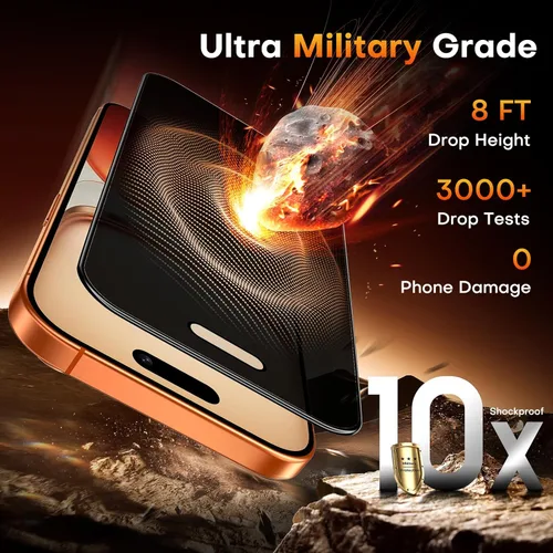 Vista 116 de TOCOL Protector de pantalla de privacidad para 15 Pro Max, 6.7 pulgadas, dureza 9H, grado militar, inastillable, vidrio templado HD, cobertura