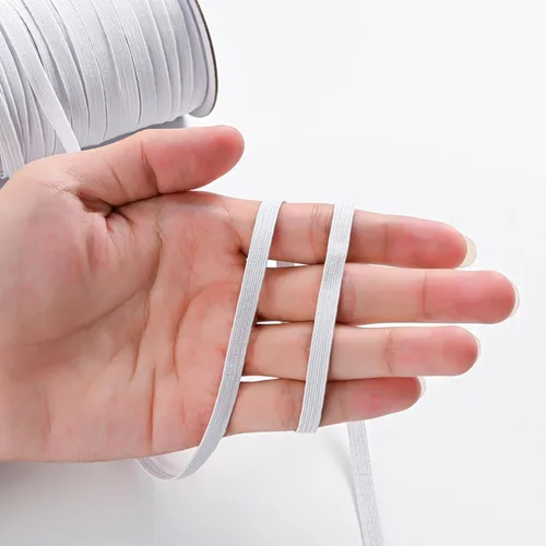 Vista 5 de XKDOUS Banda elástica para costura, 1/4 de pulgada, 40 yardas, bandas elásticas de punto blanco, cordón elástico alto para coser cintura