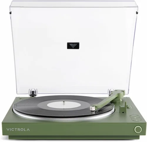 Vista 12 de Victrola Automático – Tocadiscos Bluetooth completamente automático – Cartucho Audio Technica ATN3600L, reproductor de vinilos de 2 velocidades