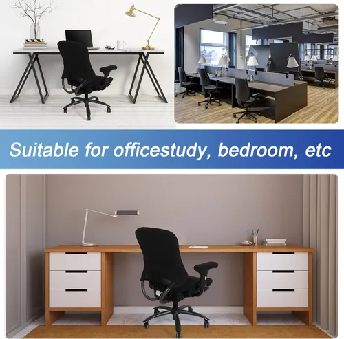 Vista 6 de Tallew Juego de 4 fundas protectoras universales para sillas de oficina, fundas de asiento elásticas para sillas de oficina, fundas