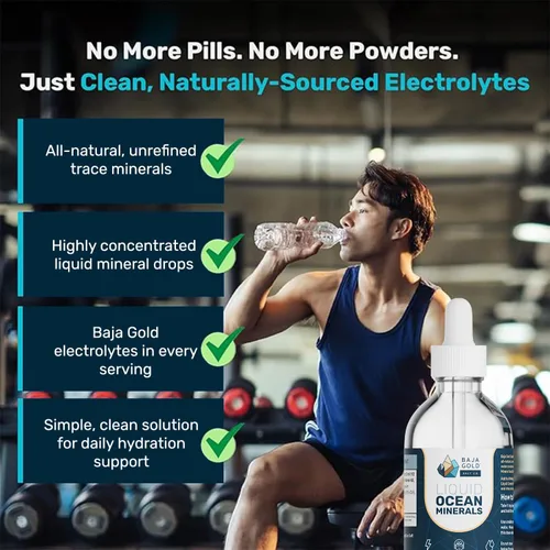 Vista 5 de Baja Gold Gotas de Minerales Traza del Océano Líquido - Gotas de Electrolitos Iónicos para Mejorar el Sabor del Agua Potable y los Alimentos