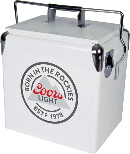 Hielera Coors Light - Hielera portátil con abridor de botellas, estilo vintage, aislada para acampar, playa, picnic, RV, parrilladas, tailgating,